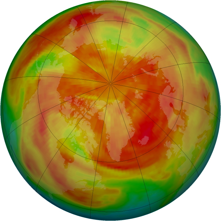 Arctic ozone map for 21 March 1981